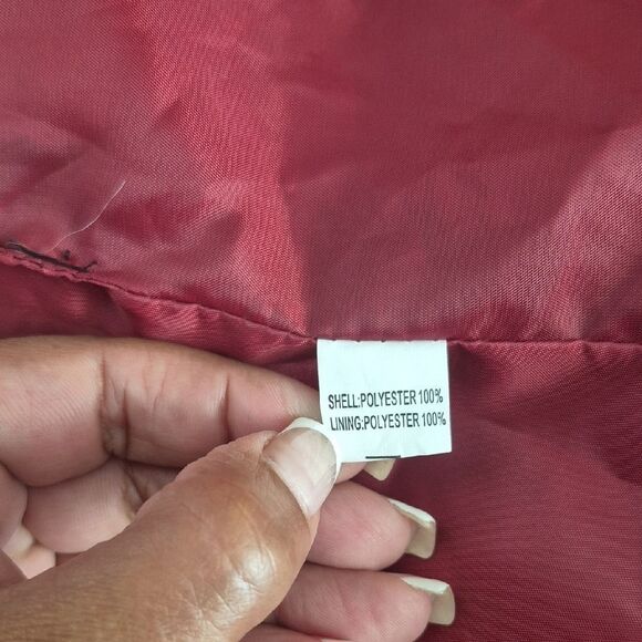 Women's Burgundy Faux Fur Vest With Hoodie - Picture 9 of 16